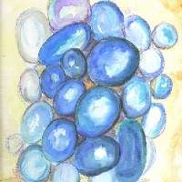 Stoned Blue, by Lahle. Watercolor abstract.