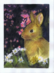Bunny watercolor by Sophia Ehrlich