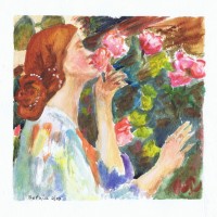 Lady Smelling Roses 02 2003 Sophia Ehrlich