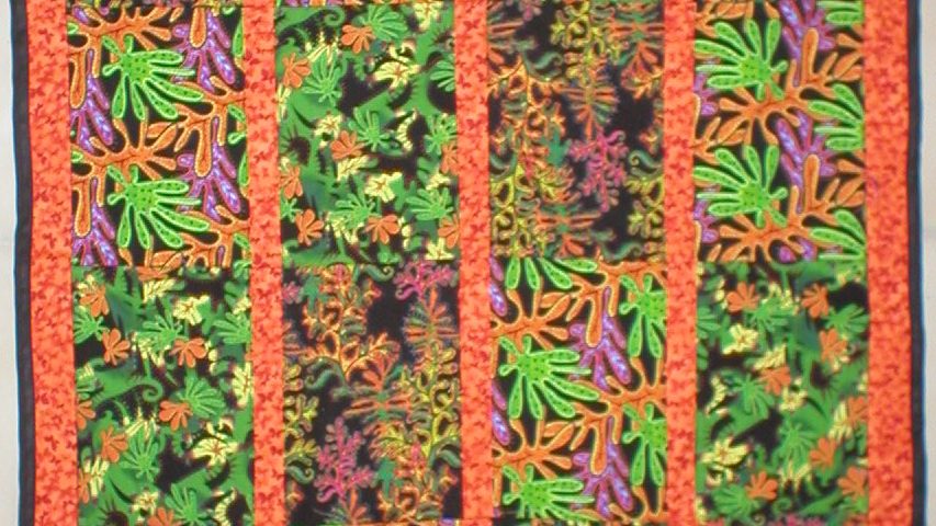 Hot Orange Foliage Quilt by Lahle Wolfe