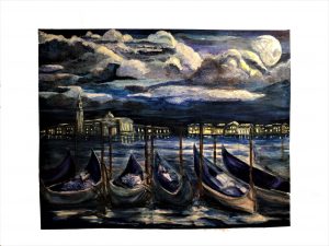 Venice at Night - a watercolor painting by Lahle Wolfe Ehrlich