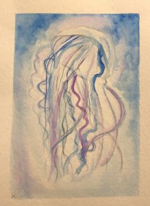 Jelly fish watercolor painting